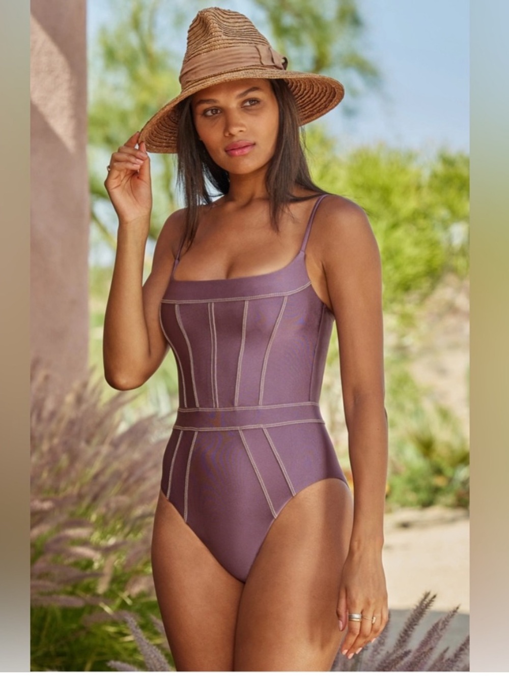 Becca Women's Color Sheen One-Piece Swimsuit Beach Resort Bathing Suit